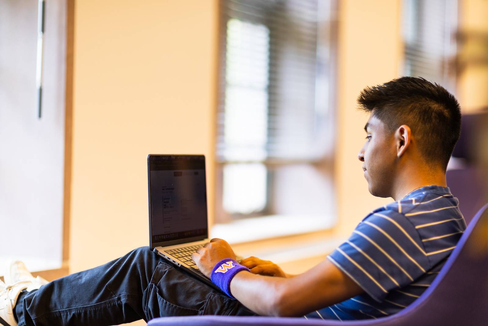 Student on a laptop